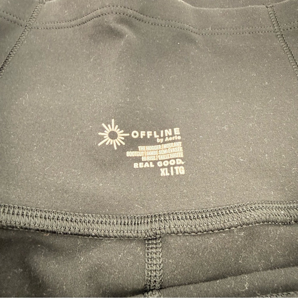 OFFLINE By Aerie The Hugger High Waisted True Black Bootcut Leggings Size XL - Picture 7 of 7